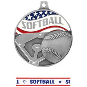 SILVER MEDAL/AMERICANA SOFTBALL RIBBON