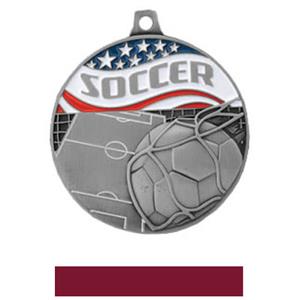 SILVER MEDAL/MAROON RIBBON
