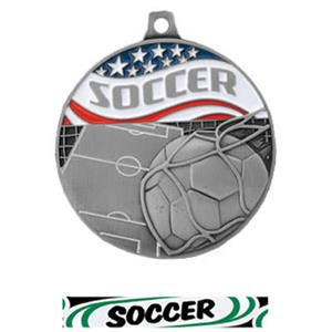 SILVER MEDAL/DELUXE SOCCER RIBBON