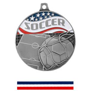 SILVER MEDAL/RED WHITE & BLUE RIBBON