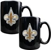 NFL New Orleans Saints Black Ceramic Mug Set of 2