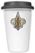 NFL New Orleans Saints Ceramic Cup with Black Lid