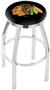 Chicago Blackhawks NHL Flat Ring Chrome Bar Stool