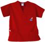 University of Kansas Red 3-Pocket Scrub Tops