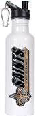 NFL New Orleans Saints White Steel Water Bottle