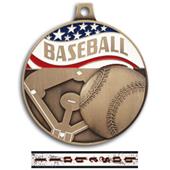 Hasty Awards 2.25" Americana Baseball Medals