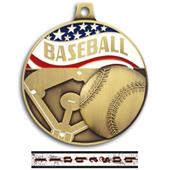 Hasty Awards 2.25" Americana Baseball Medals
