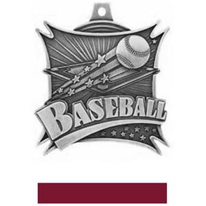 SILVER MEDAL/MAROON RIBBON