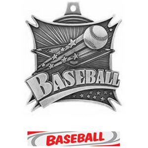 SILVER MEDAL/DELUXE BASEBALL RIBBON