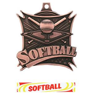 BRONZE MEDAL/DELUXE SOFTBALL RIBBON