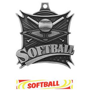 SILVER MEDAL/DELUXE SOFTBALL RIBBON