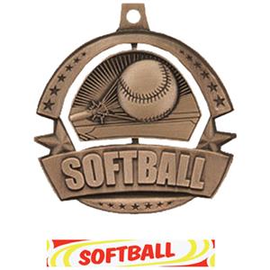 BRONZE MEDAL/DELUXE SOFTBALL RIBBON
