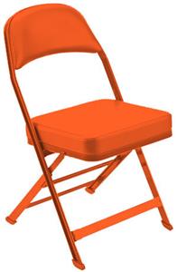 ORANGE FRAME AND VINYL CUSHION