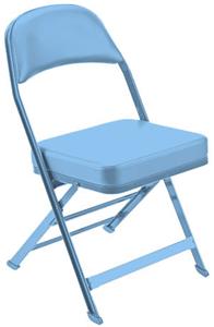 LIGHT BLUE FRAME AND VINYL CUSHION