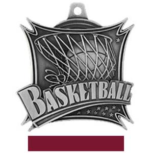 SILVER MEDAL/MAROON RIBBON