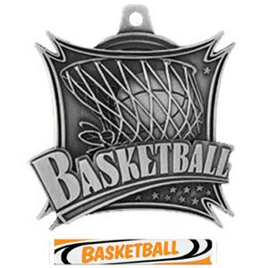 SILVER MEDAL/DELUXE BASKETBALL RIBBON
