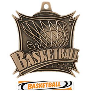 BRONZE MEDAL/DELUXE BASKETBALL RIBBON
