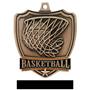 Hasty Awards Basketball shield medal w/neck ribbon