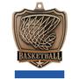 Hasty Awards Basketball shield medal w/neck ribbon