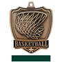 Hasty Awards Basketball shield medal w/neck ribbon