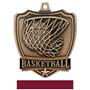 Hasty Awards Basketball shield medal w/neck ribbon