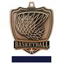 Hasty Awards Basketball shield medal w/neck ribbon