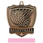 Hasty Awards Basketball shield medal w/neck ribbon