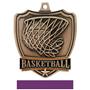Hasty Awards Basketball shield medal w/neck ribbon