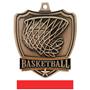 Hasty Awards Basketball shield medal w/neck ribbon