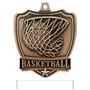 Hasty Awards Basketball shield medal w/neck ribbon
