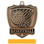 Hasty Awards Basketball shield medal w/neck ribbon