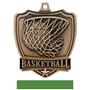 Hasty Awards Basketball shield medal w/neck ribbon