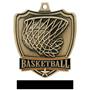 Hasty Awards Basketball shield medal w/neck ribbon