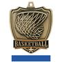 Hasty Awards Basketball shield medal w/neck ribbon