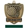 Hasty Awards Basketball shield medal w/neck ribbon