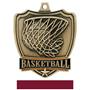 Hasty Awards Basketball shield medal w/neck ribbon