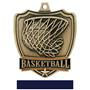Hasty Awards Basketball shield medal w/neck ribbon