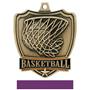 Hasty Awards Basketball shield medal w/neck ribbon