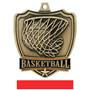 Hasty Awards Basketball shield medal w/neck ribbon