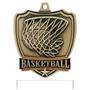 Hasty Awards Basketball shield medal w/neck ribbon