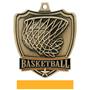 Hasty Awards Basketball shield medal w/neck ribbon
