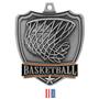 Hasty Awards Basketball shield medal w/neck ribbon