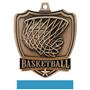 Hasty Awards Basketball shield medal w/neck ribbon