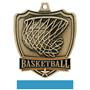 Hasty Awards Basketball shield medal w/neck ribbon