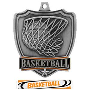 SILVER MEDAL/DELUXE BASKETBALL RIBBON
