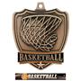 Hasty Awards Basketball shield medal w/neck ribbon