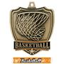 Hasty Awards Basketball shield medal w/neck ribbon