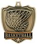 Hasty Awards Basketball shield medal w/neck ribbon