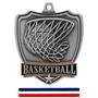 Hasty Awards Basketball shield medal w/neck ribbon