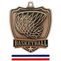 Hasty Awards Basketball shield medal w/neck ribbon